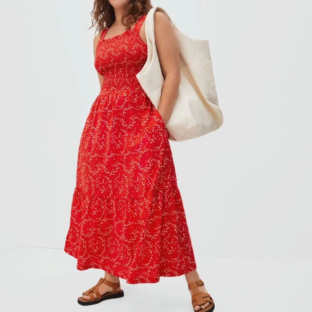 Everlane - The Smock Dress in Red Floral